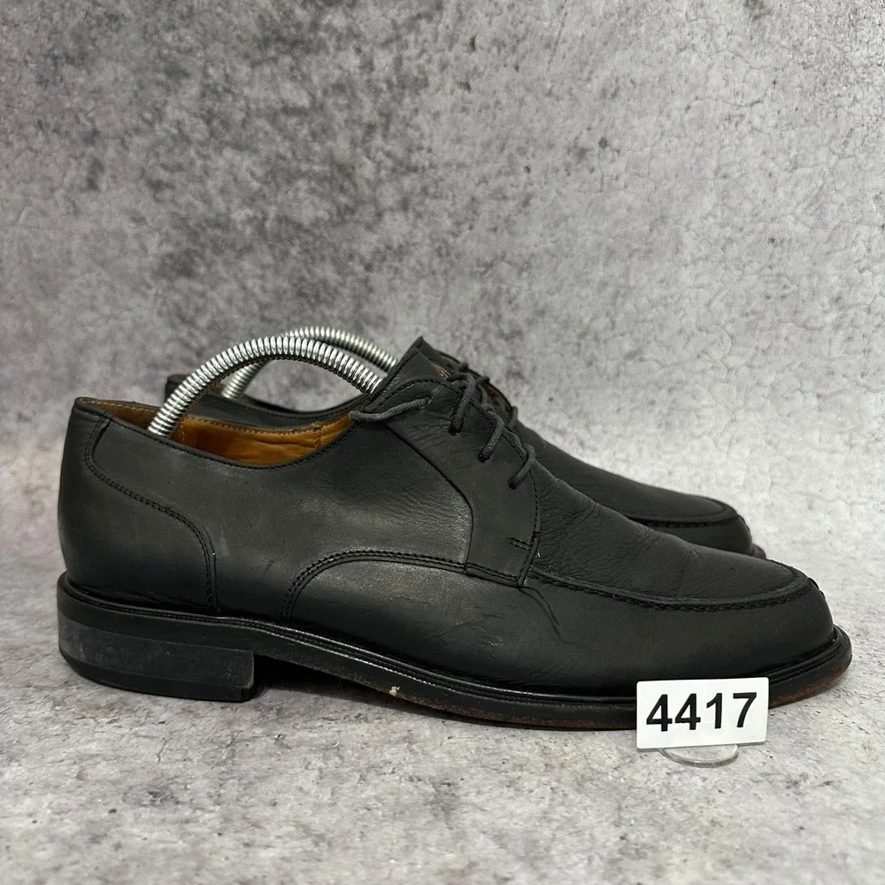 Bostonian Luxe Moc Toe Derby Mens 9 W Black Leather Dress Shoes Italy 24860